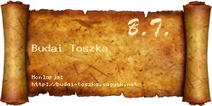 Budai Toszka névjegykártya