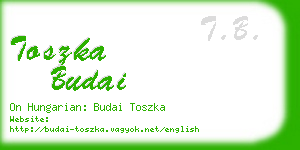 toszka budai business card